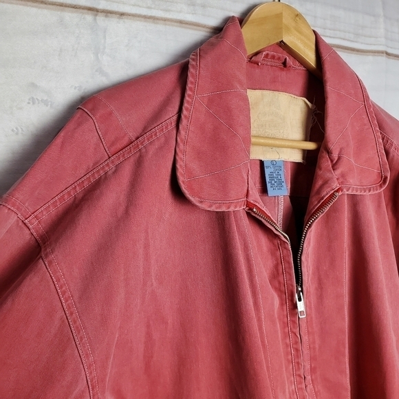 Cambridge Dry Goods Light Red Safari Cinched Waist Lightweight Jacket Size Large - Picture 7 of 11